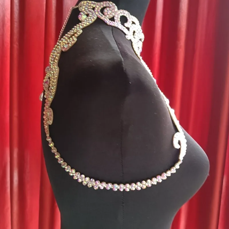 تخصيص أداء الرقص الشرقي زي قلادة اليدوية الشرقية الكتف سلسلة اللاتينية اكسسوارات مثير بيكيني الجسم سلسلة