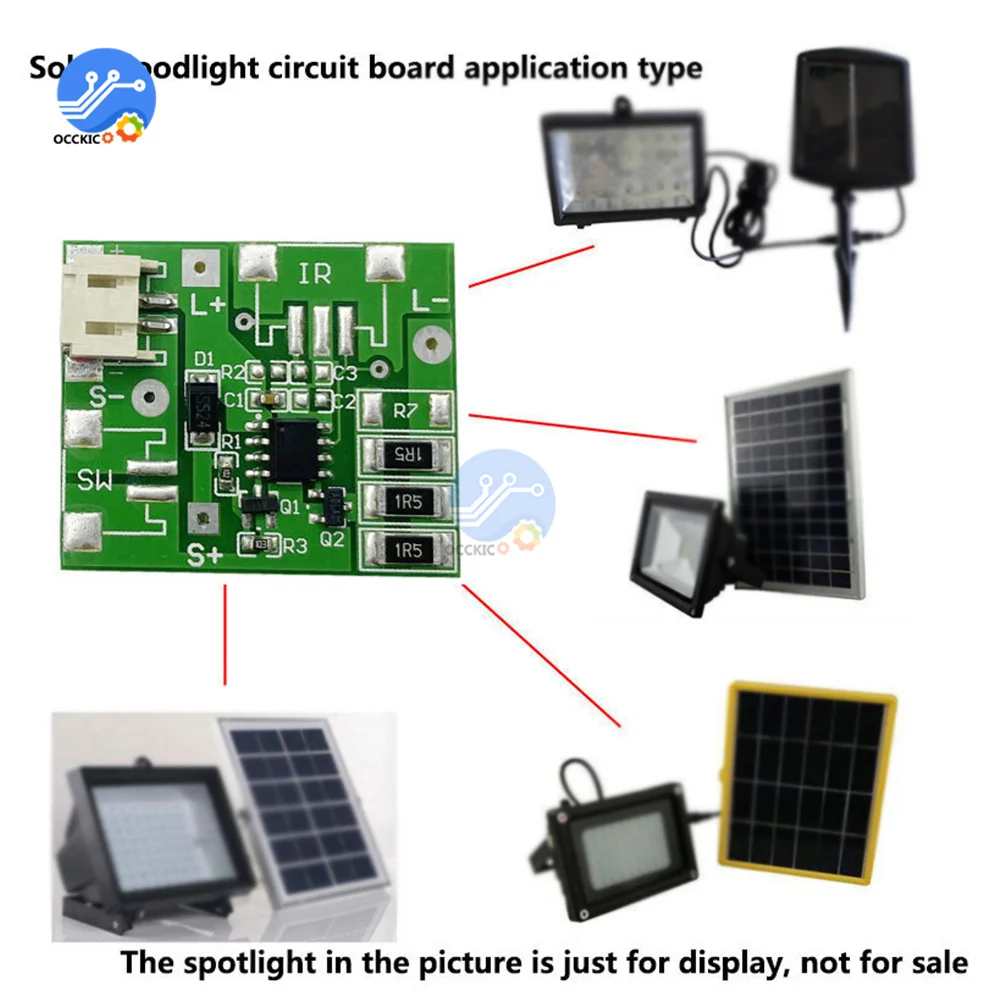 Spotlight 3.7V วงจรบอร์ดคอนโทรลสมาร์ทกลางแจ้ง LED Light สำหรับพลังงานแสงอาทิตย์ไฟภายนอกอาคาร