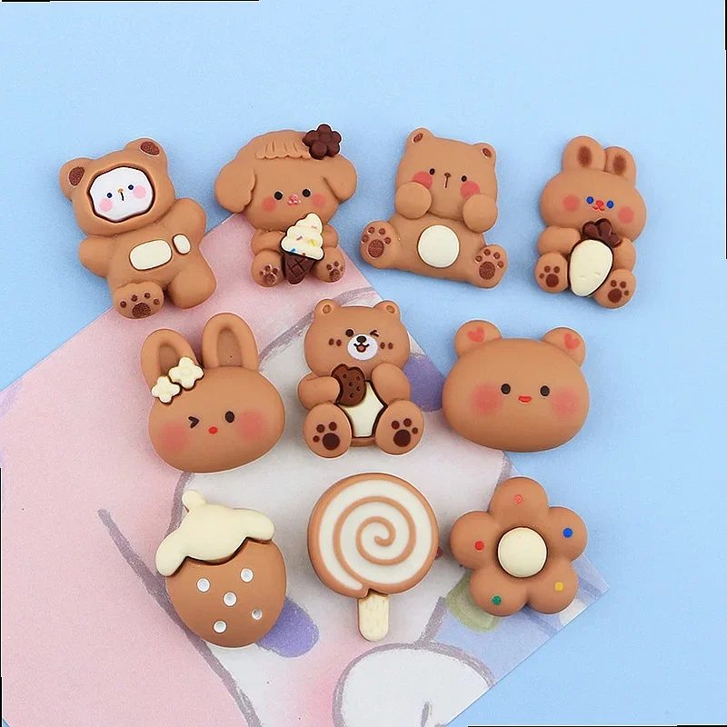100pcs Wholesale Mini Animal Resin Charm Kawaii DIY Phone Case Scrapbook Accessories Wholesale Miniature Craft