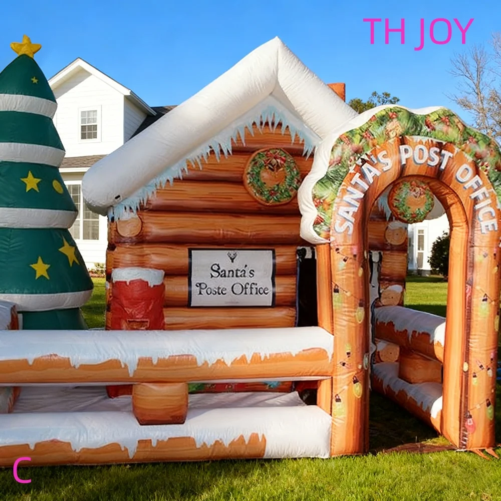 fast air ship to door,Christmas Decoration Inflatable Tent Inflatable Santa Claus Christmas House