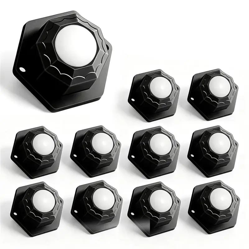 Exquisite-Furniture Castors 12PCS Heavy Duty Self-Adhesive Flat With Screws, 360° Silent Ball Rollers