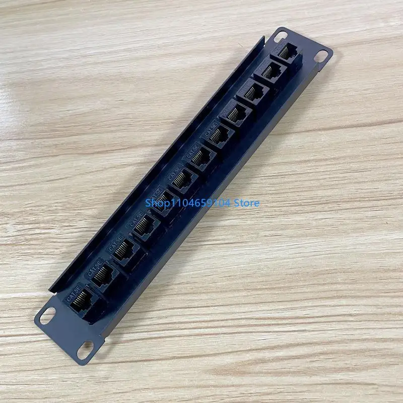 Patch Panel 12 Port CAT5e with Inline Keystone 10G Pass-Thru Coupler Patch Panel