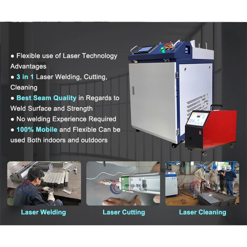 3Kw 3-In-1 Multi-Function Steel Sheet Cleaning Hine With Fiber Laser Metal Welding And Cutting