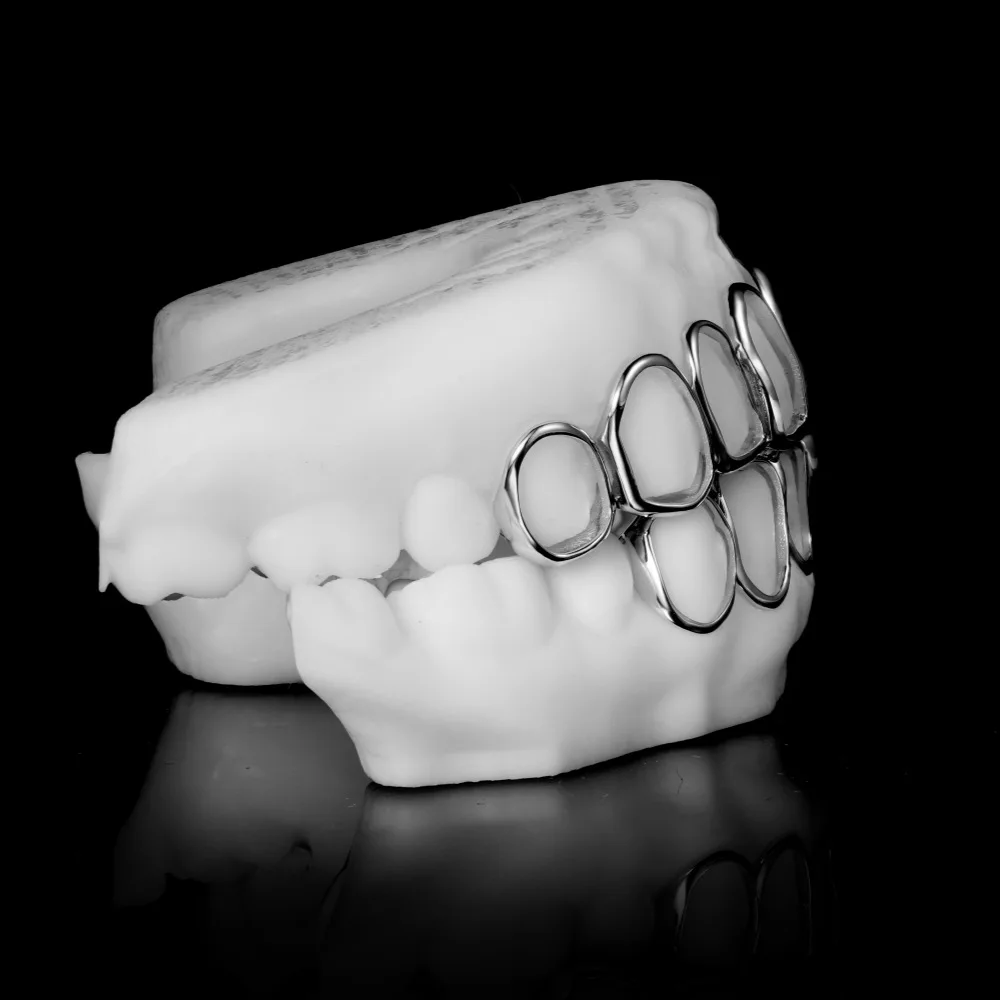 Window Opening Hollow 925 Silver Braces European And American Cross-border Hot-selling Grill GRILLZ