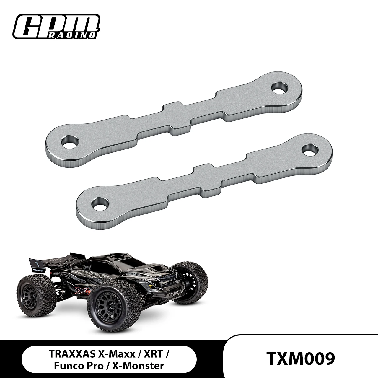 GPM Stainless Steel Front/Rear Lower Bulkhead Tie Bar TRAXXAS 1/5 X-MAXX 1/6 XRT 77086-4