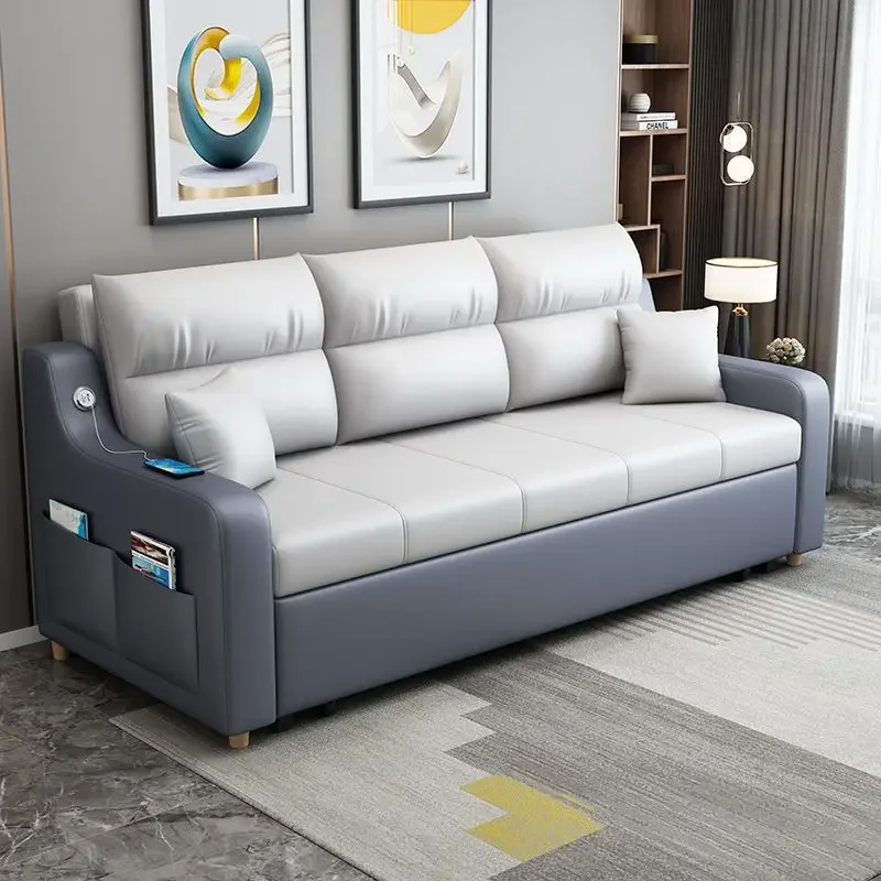 Divano letto pieghevole a doppio scopo singolo multifunzionale soggiorno piccolo appartamento tecnologia di archiviazione panno semplice