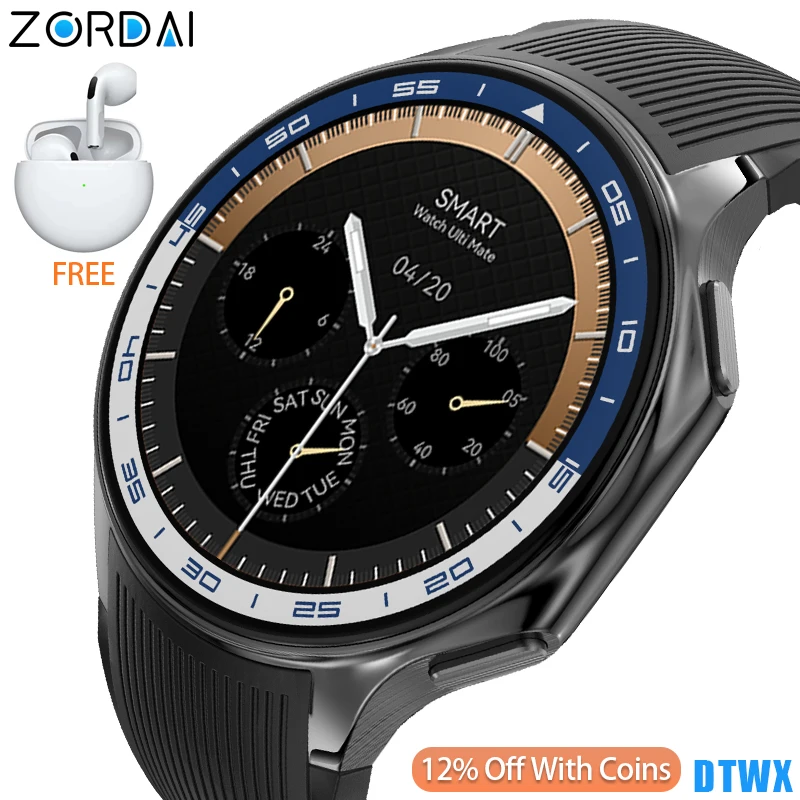 Zordai DTWX Smart Watch Men Women Wearable Smartwatch For iPhone Samsung Huawei Amoled Screen Heart Rate Weather GPS Compass