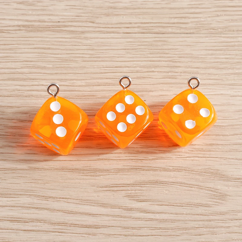 Tusember 10 Stück süße Bonbonfarben Würfel Charms für Schmuckherstellung Tropfen Ohrringe Halsketten DIY Anhänger handgefertigte Accessoires – Detail 4