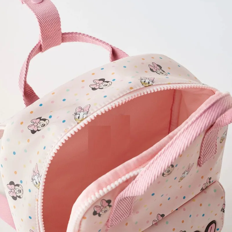 Disney Minnie Mouse bolsa de ombro, mochila infantil, mochila de meninos e meninas dos desenhos animados, nova