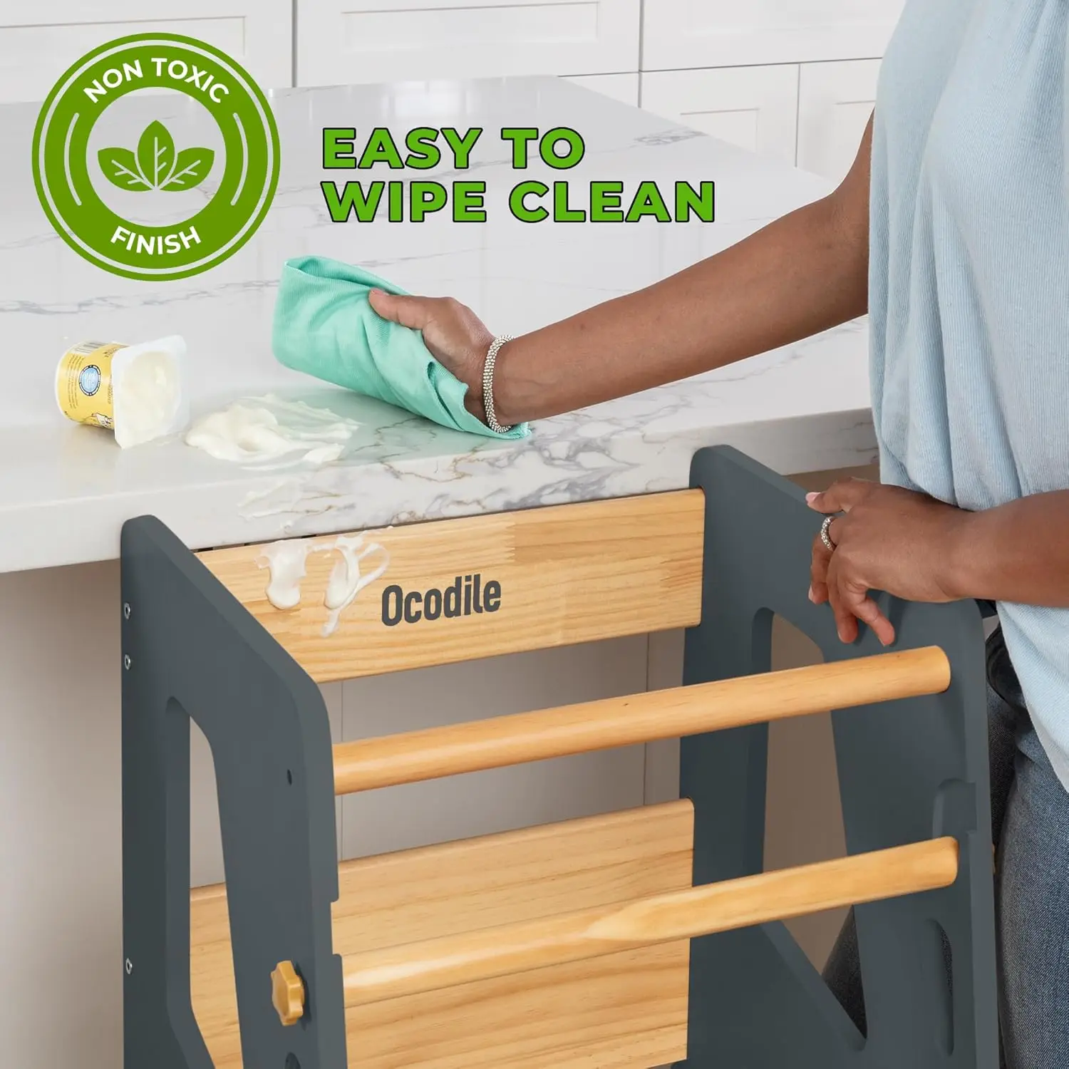 Standing Tower - Adjustable Height Toddler Kitchen Stool Helper - Ideal Kids Kitchen Step Stool for Learning New Skills - 2024 D