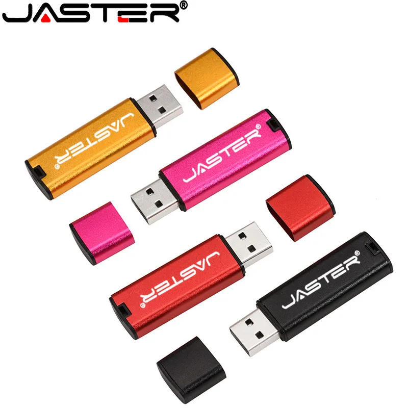 JASTER Plastic USB 2.0 Flash drive Golden Pendrive 64GB Pen drive 32GB type-c gift 16G Memory stick photography