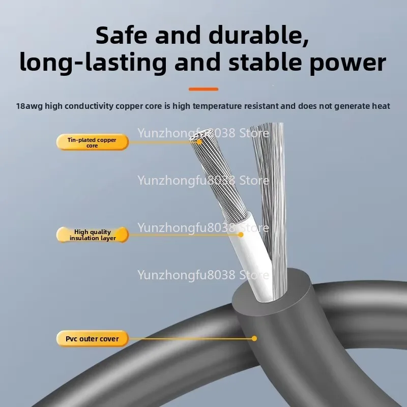 سلك الطاقة في الهواء الطلق مقاوم للماء تيار مستمر ذكر إلى ثلاثة اتصال DC5521 C نوع قابلة للشحن بولي كلوريد الفينيل مماثلة كابل ولاعة السجائر