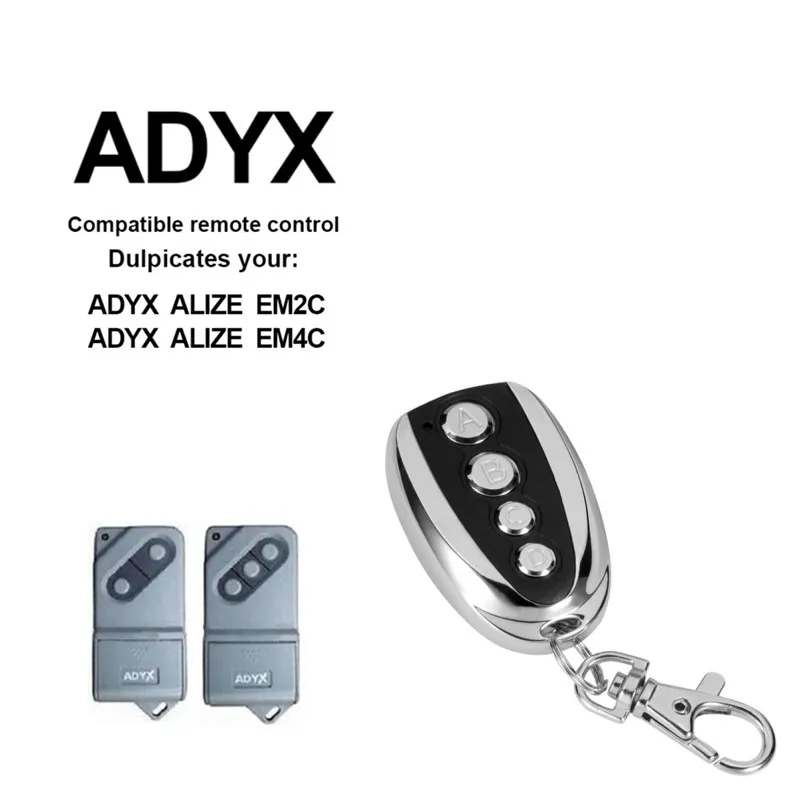 433Mhz Duplicator Copy ADYX Remote Control For ADYX ALIZE EM2C / ALIZE EM4C For Garage Door Gate Key Fob