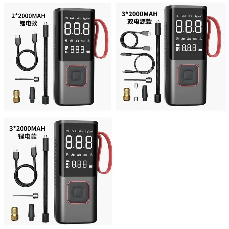 

Versatile Electric with Digital Display & LED Lighting Travel Friendly Air Pumps Upgrades for Car Tires Bicycles