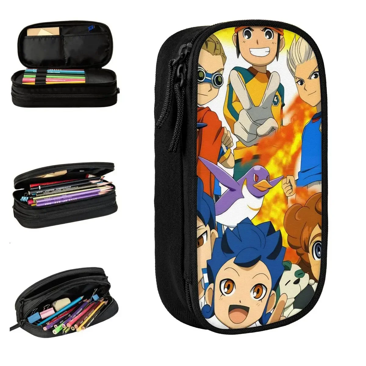 Anime Axel Blaze Inazuma Eleven Pencil Cases Fun Pen Bags Kids Big Capacity Students School Gifts Pencilcases