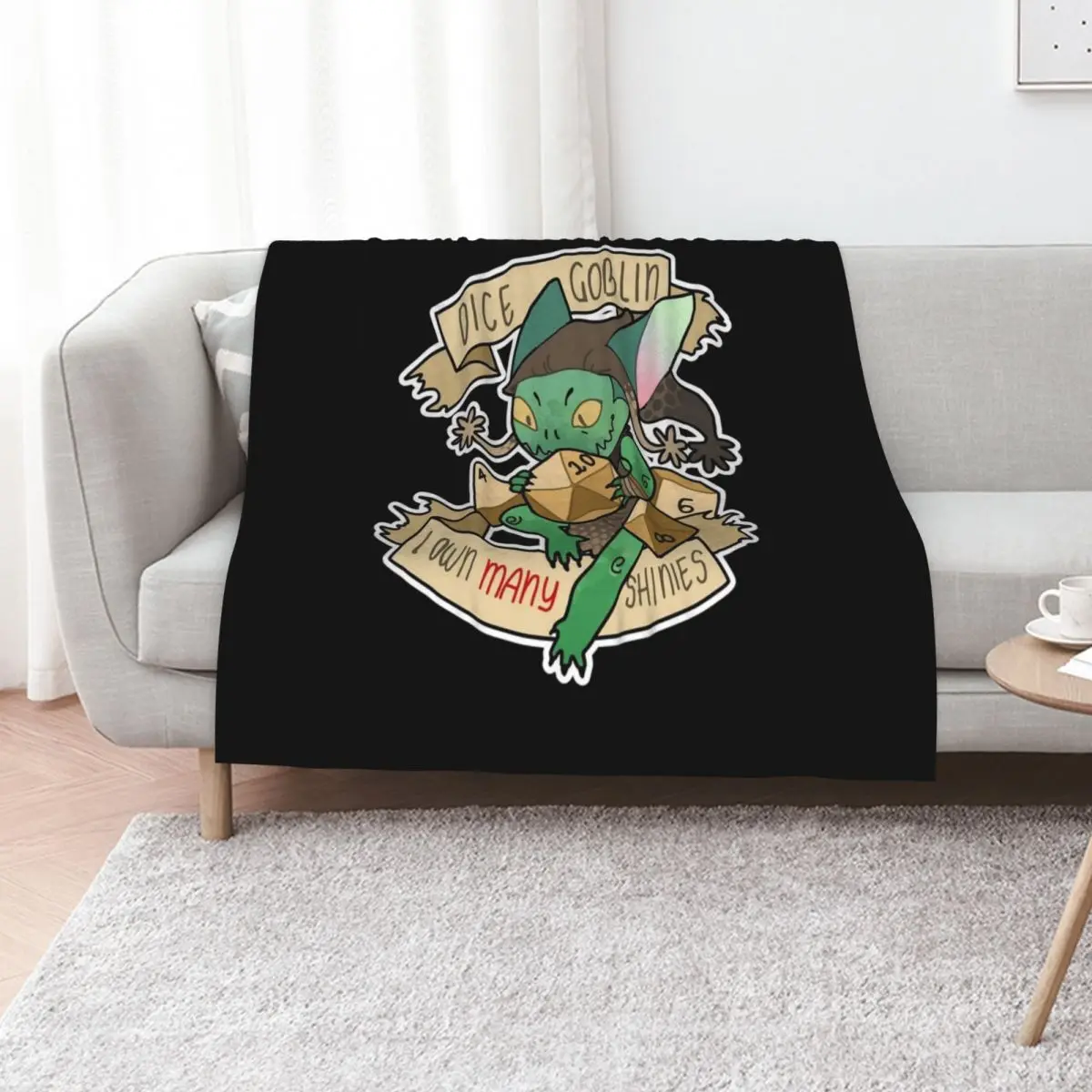 DICE GOBLIN, 1 Throw Blanket Thins Warm Moving Vintage valentine gift ideas Summer Blankets