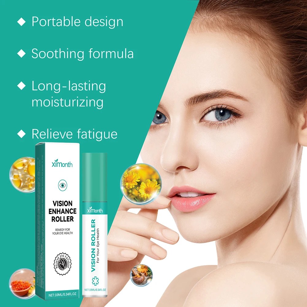 Adult Teen Eye-Vision Enhance Roller Effective Gentle Eye Roller For Relieves Tired Dry Eyes Nourishing Moisture Eyes Care Oil