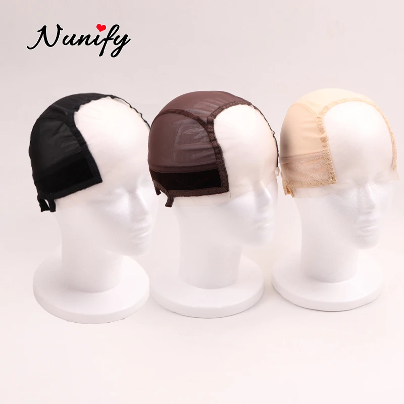 Strechy Lace Wig Grip Band Cap For Making Lace Front Wigs Breathable Adjustable 4X5 Swiss Lace Mesh Cap With Velvet Elastic Band