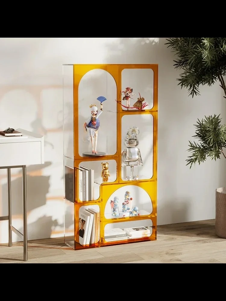 

S Индивидуальный акриловый книжный шкаф, простой домашний многослойный шкафчик для гостиной, прозрачный маленький книжный шкаф у стены Stora