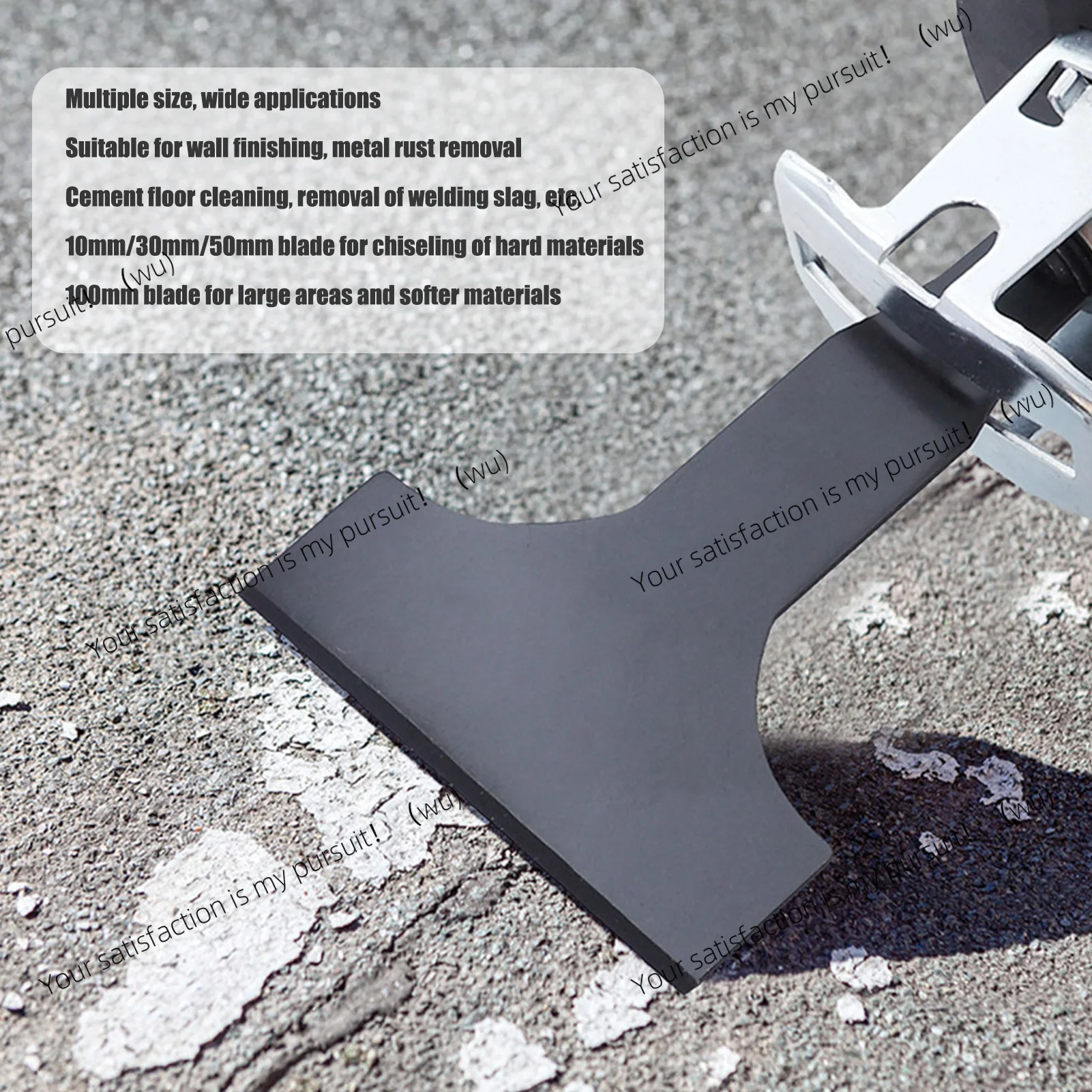 4-Piece Heavy-Duty Scraper and Blade Set for Reciprocating Saws Steel, Tile and Putty Removal, Wall and Ground Cleaning