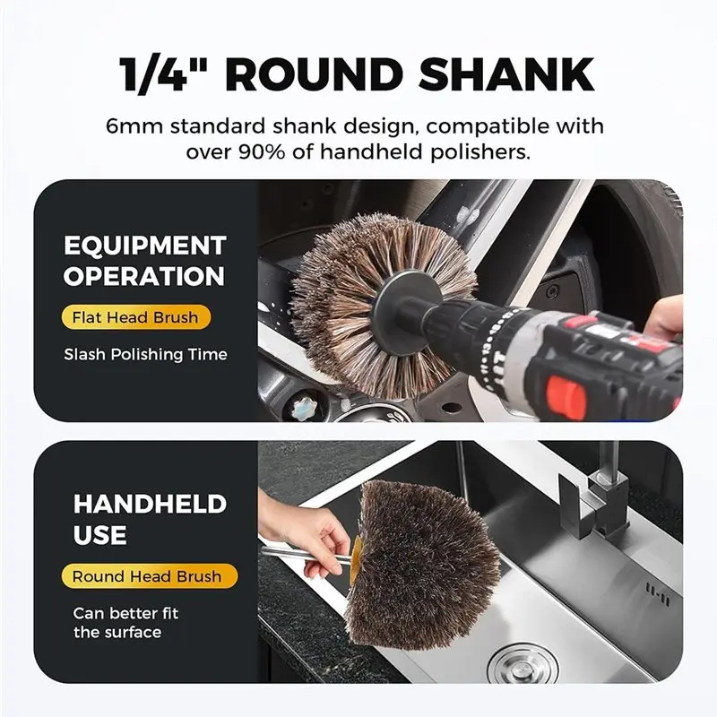 RMWIN-Polishing Drill Attachment Buffing Brush Wood Carving Brush