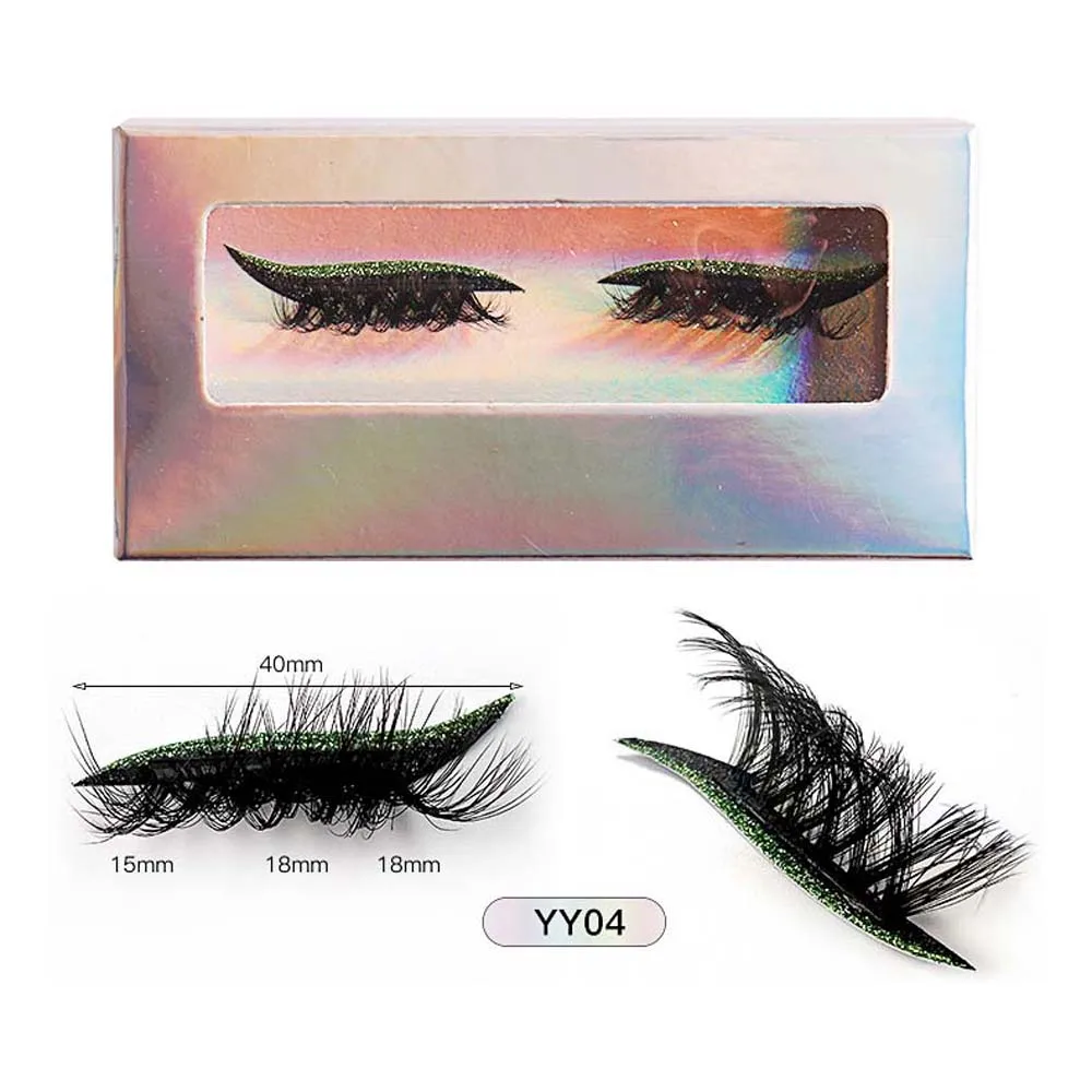 Sombra de olho cílios cor sombra de olho cílios postiços extensão 3d individual auto-adesivo cílios postiços diy colorido