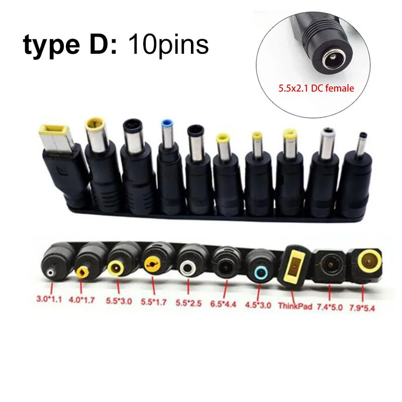 Kit Konektor Ujung Adaptor Catu Daya AC Perempuan Ke Laki-laki DC 5.5Mm X 2.1Mm Universal untuk Set Jack Laptop Lenovo Thinkpad Q1