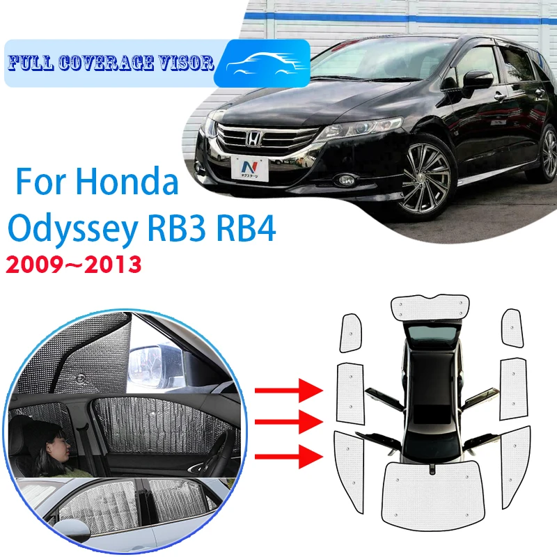 

Full Covers Sunshades For Honda Odyssey RB3 RB4 2009~2013 2010 2012 Car Accessories Sun Protection Windshields Side Window Visor