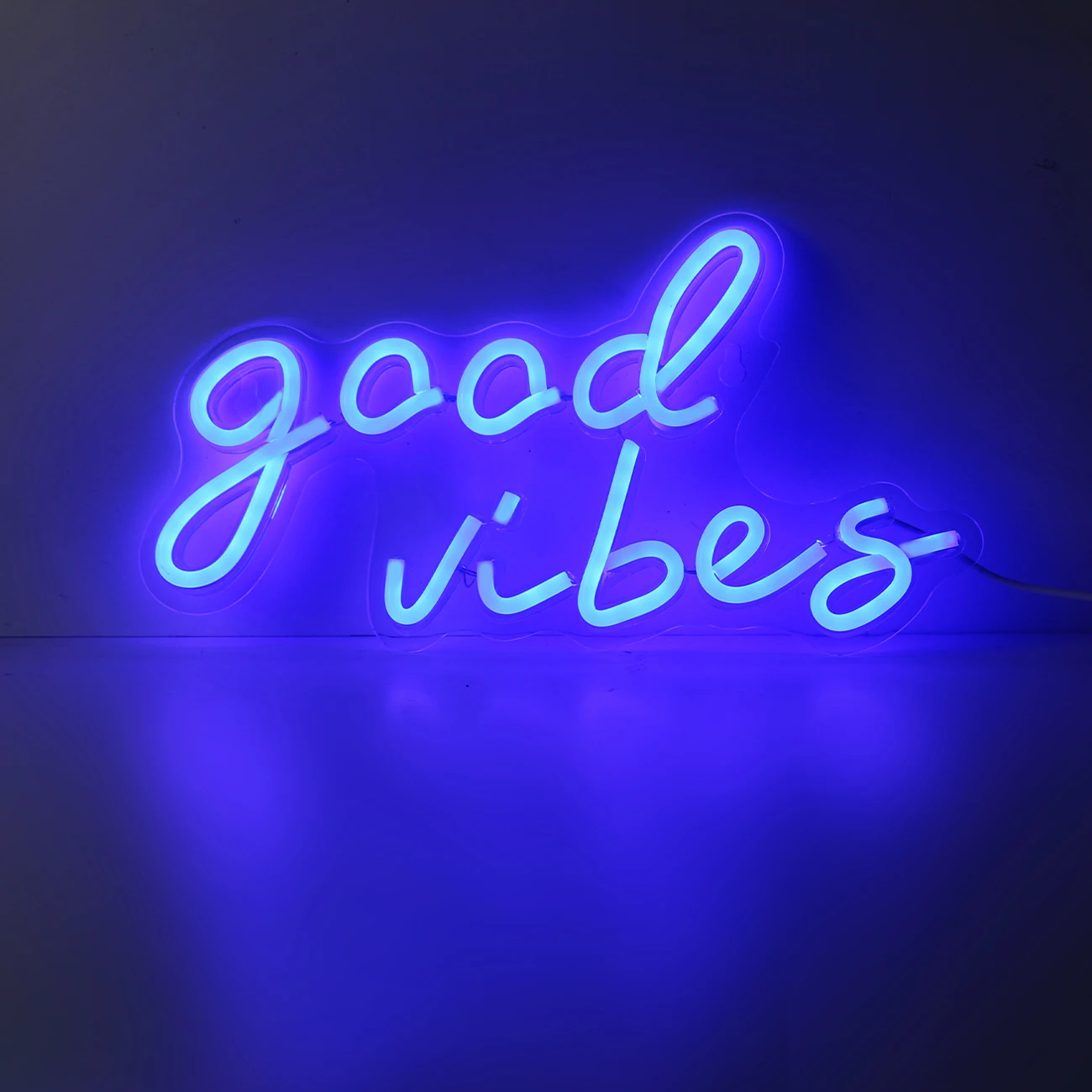 

Chi-buy LED Neon Good Vibes Синий Неоновые Вывески с питанием от USB Ночной Свет 3D Настенное Искусство Спальня Декор Комнаты Лампы Знаки Подарок На День Рождения
