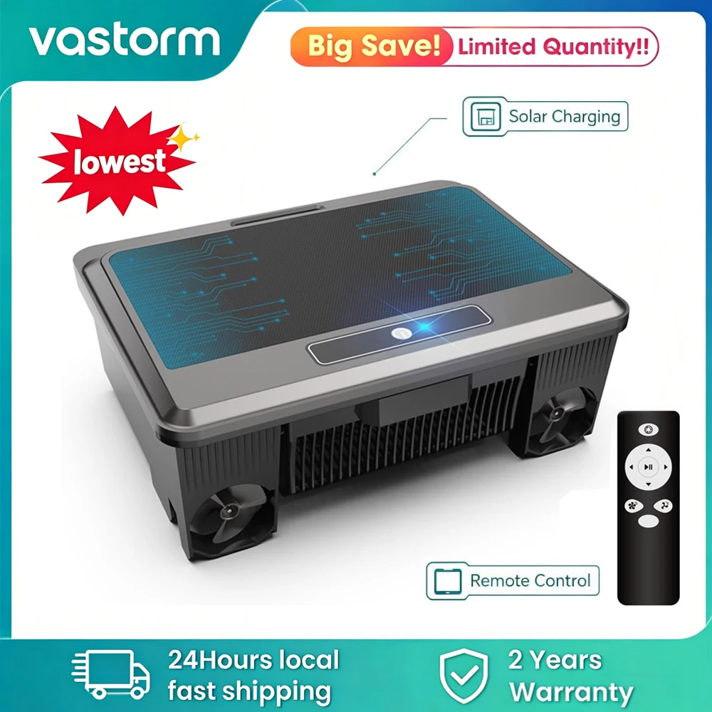 Y90 Solar Robotic Pool Cleaner Crodless Powered Surface Pool Vacuum Cleaner with Remoto Control for Above&In Ground Pool Skimmer
