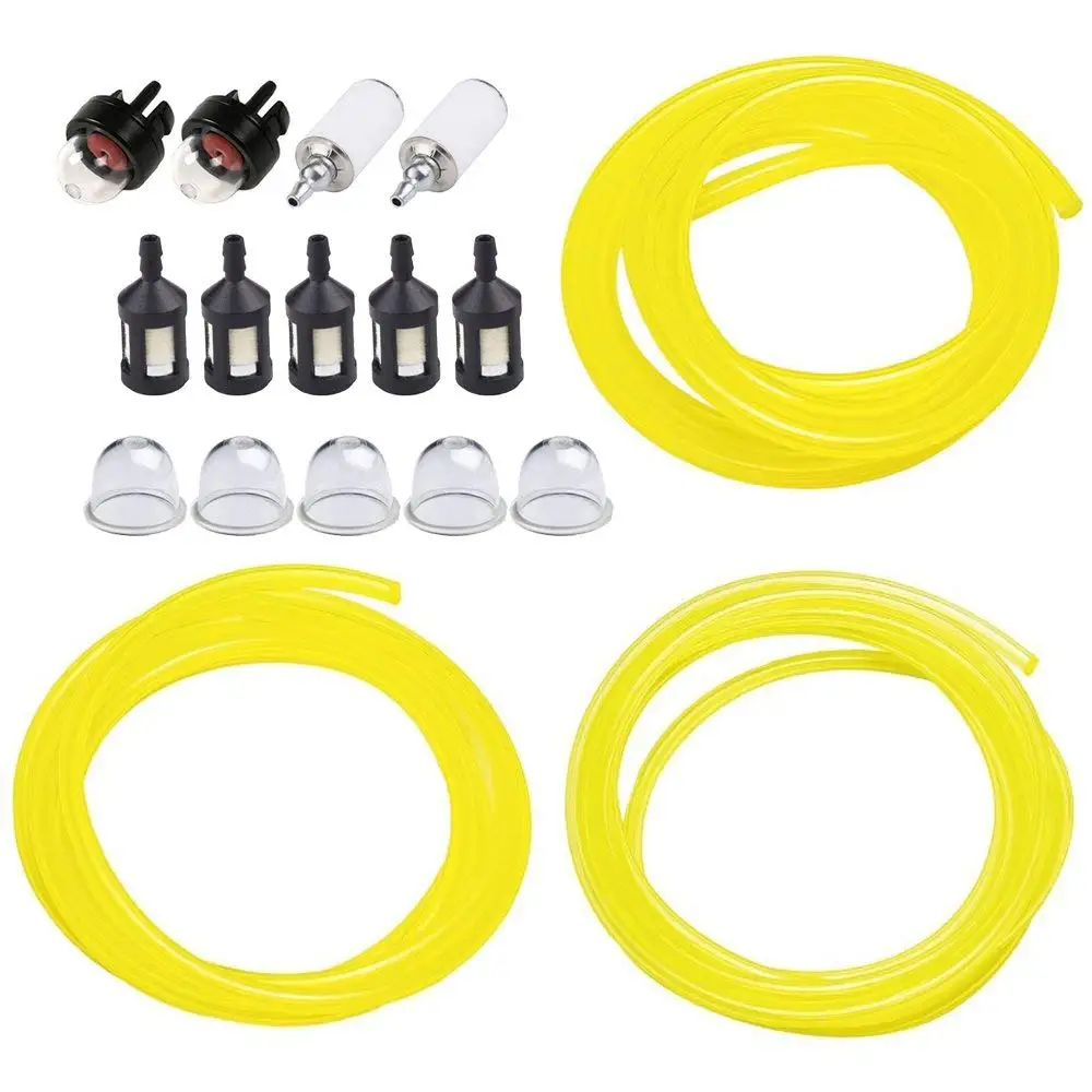 ABMI-5 Feet 3 Sizes Fuel Line Hose With Snap In Bulb, Pouland Bulb, Fuel Filter Fit For Zama Stihl Poulan Weedeater Craftsman Hu