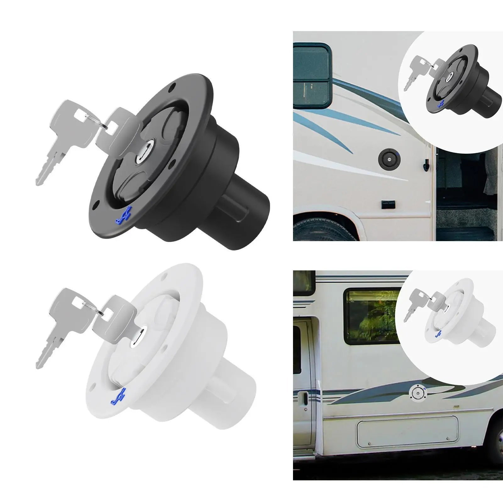 RV الجاذبية غطاء تعبئة المياه تصميم ثقب العادم تنوعا قفل طبق تعبئة المياه ل