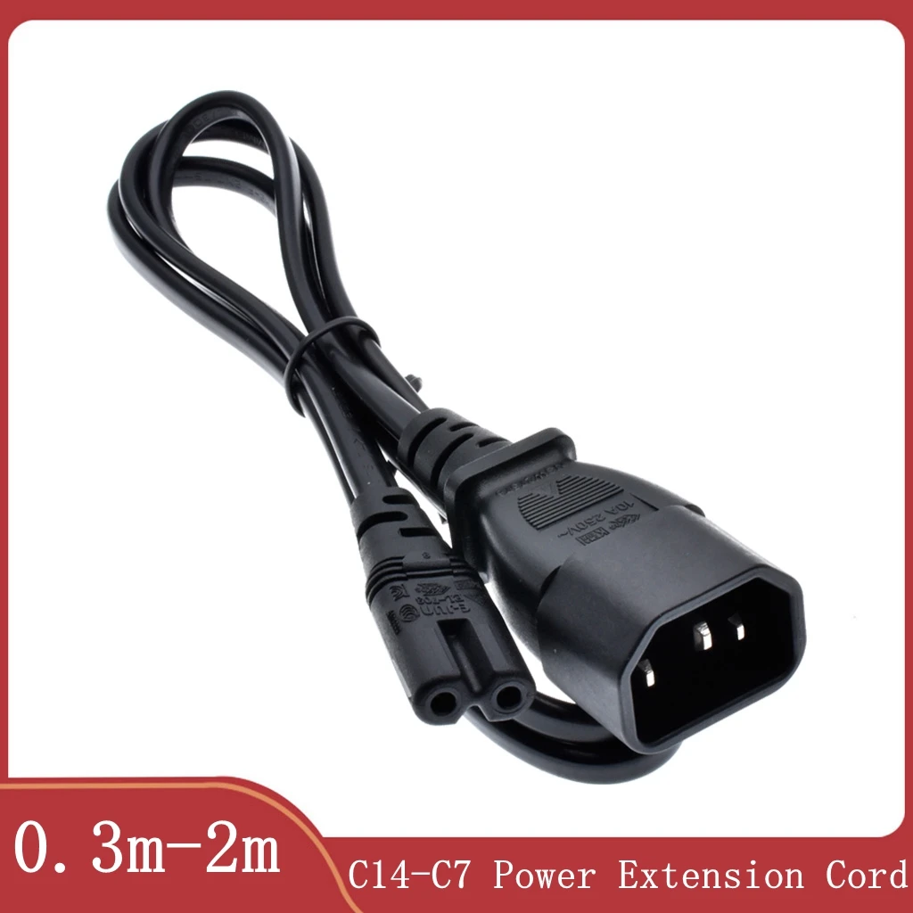 IEC 320 C14 3PIN Male Plug to Figure 8 C7 2PIN Female Power Adapter Cable IEC C13 to C8 Exchanger Cord 0.3m/1m/2m/3m 2.5A