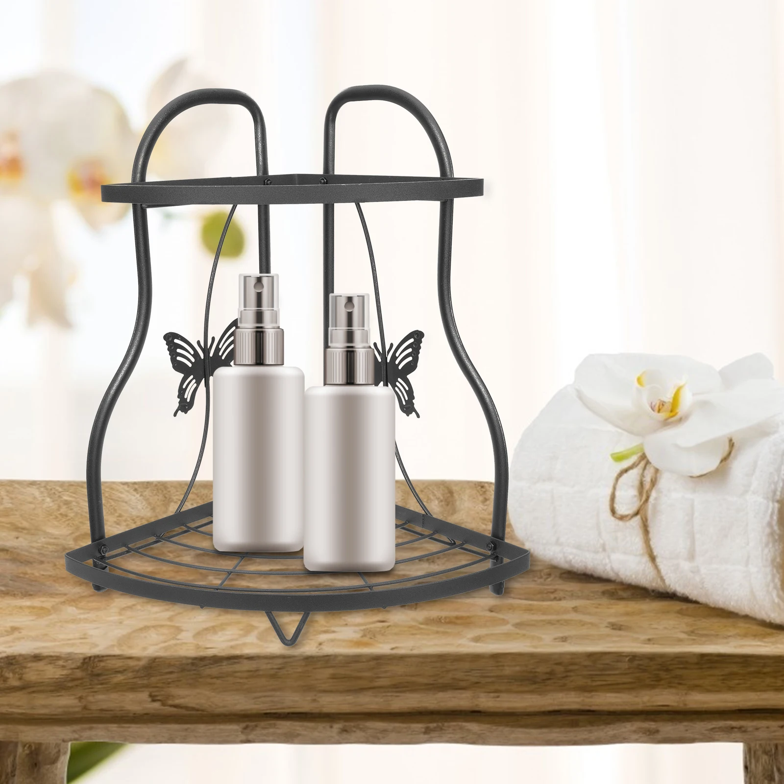 

Multi-Functional Wrought Iron Storage Shelf Organizer For Kitchen Countertop Bathroom Pantry Home Metal Iron Rack