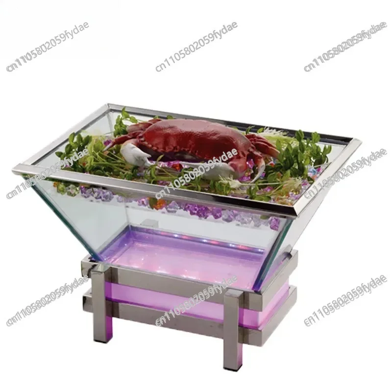 304 Stainless Steel Rectangular Ice Trough, Sashimi Plate, Cold Food and Beverage Furnishings, Hotel Buffet Supplies