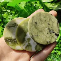 Natural Crystal Slab Slice Jade Stones Specimen Coaster 45-50mm  Pendant Necklace Pictures Material Decor Natural Jade stone 4