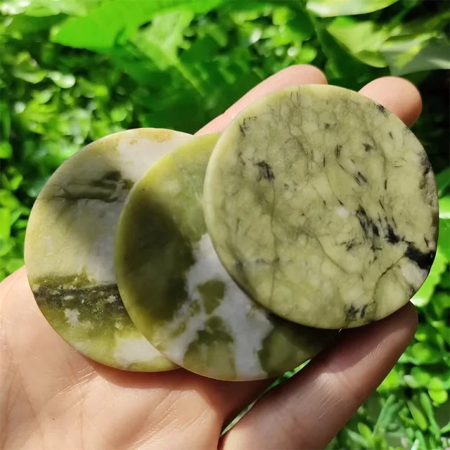 Natural Crystal Slab Slice Jade Stones Specimen Coaster 45-50mm  Pendant Necklace Pictures Material Decor Natural Jade stone 4