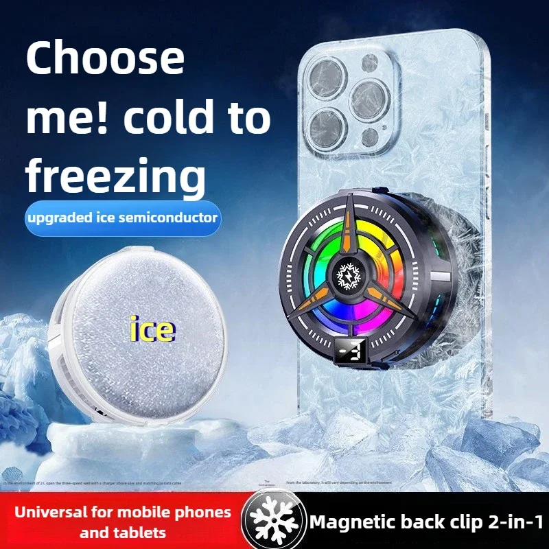 MINGCVIL Magnetischer Rückenclip, universeller 2-in-1-Telefonkühler, Halbleiter-Lüfter, Gefrierkühler für iOS, Android, Game-Tablet