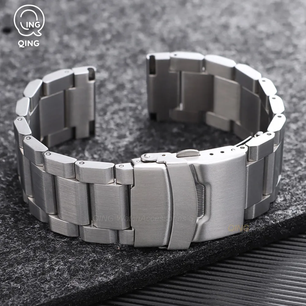 18/19/20/21/22/23/24/25mm Universal Men Women Watch Bands Luxury Stainless Steel Straps Smartwatch Metal Bracelet Business Strap