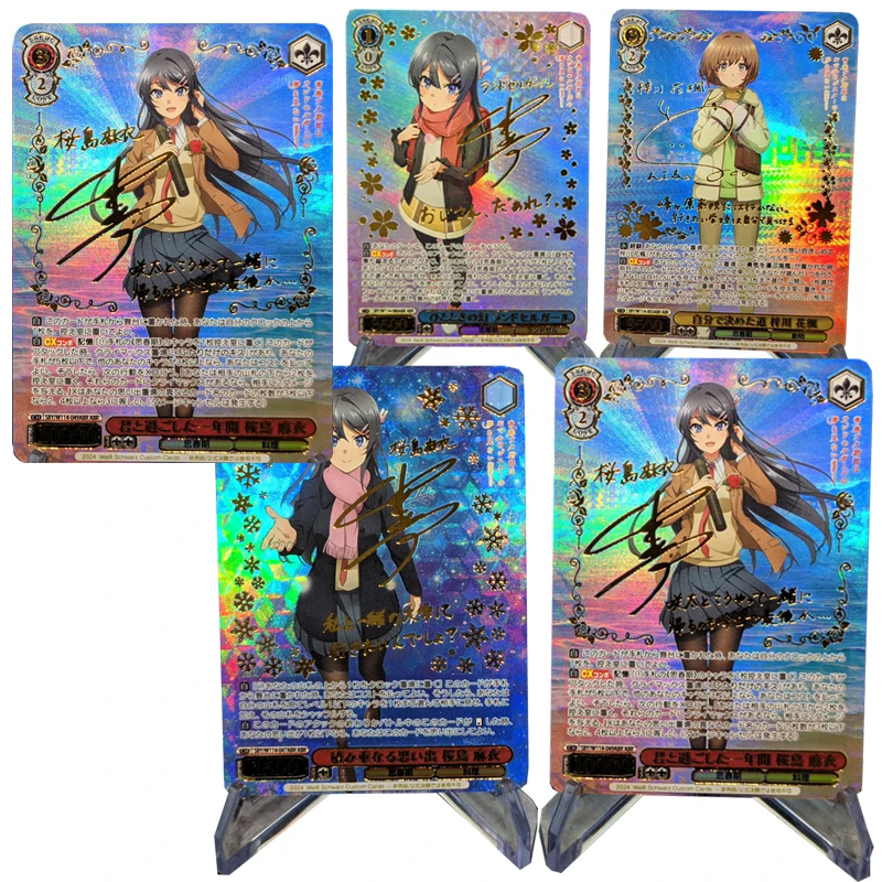 

WeiB Schwarz DIY 4PCS/SET Hot stamping signature collectible card Sakurajima Mai Toyohama Nodoka Christmas birthday presents