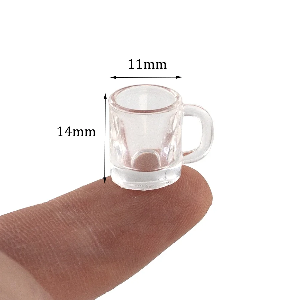 8 Stuks 1/12 Poppenhuis Miniatuur Hars Wijnglazen Mini Water Cup Theekopje Mok Speelgoed Voor Poppenhuis Accessoires Decoratie Ob11