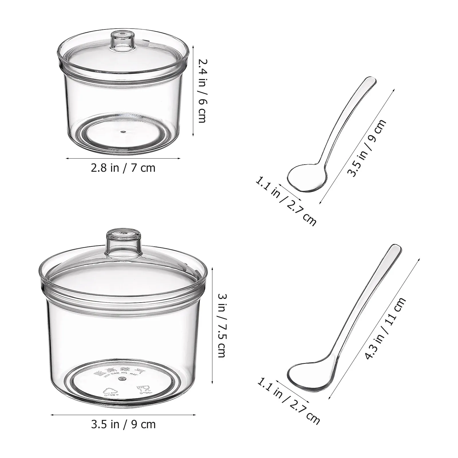 2Sets Premium Transparent Acrylic Seasoning Dispenser Can Set for Salt Sugar Pepper Spices Kitchen Accessories Condiment Box view 4
