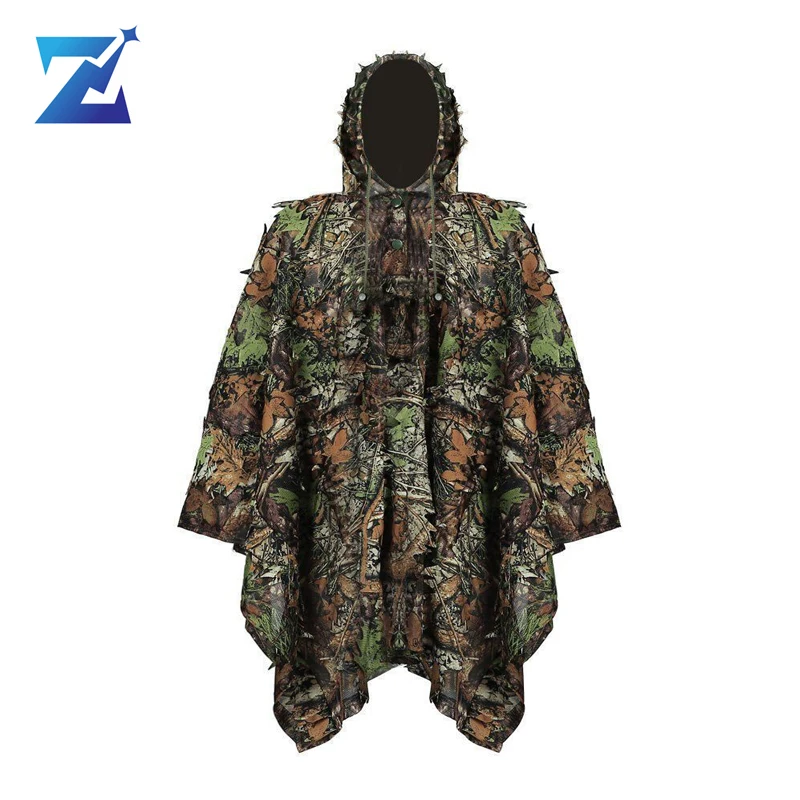 Cloak dress clothes New 3D maple leaf Bionic Ghillie Yowie birdwatch airsoft Camouflage Clothing Outdoor jacket