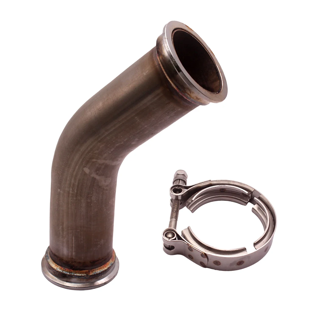 

45 Degree Bend V-Band Pipe Downpipe w/ 2.5inch V-band Flanges Clamp