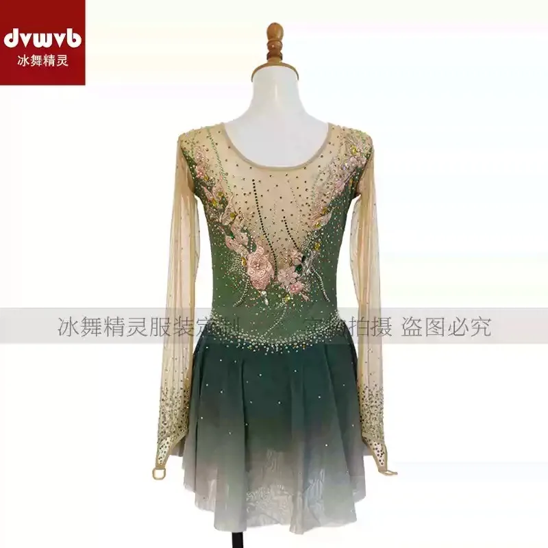 mallas de patinaje figure skate dresses roupa de patinacao artistica Mainland China POLYESTER Women Ice Skating Clothes