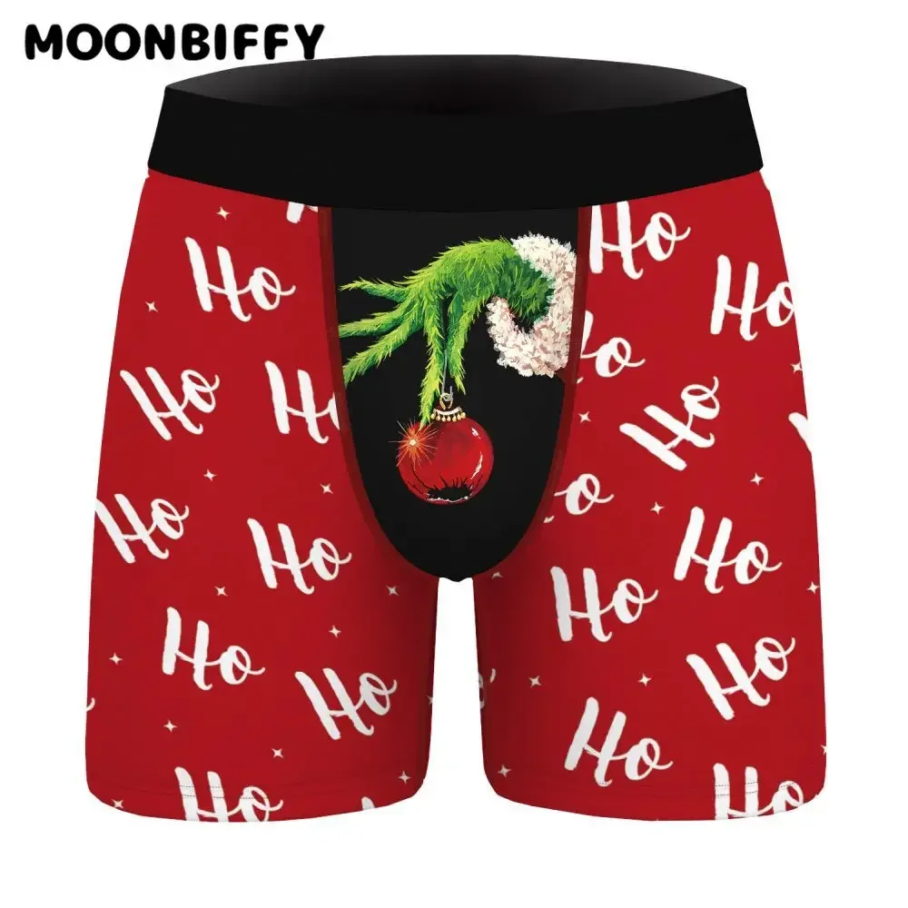 Men\'s Christmas Boxers Briefs 3D Funny Printed Humorous Boxer Shorts Soft Stretchy Underwear Sexy Underpants Male Soft Panties