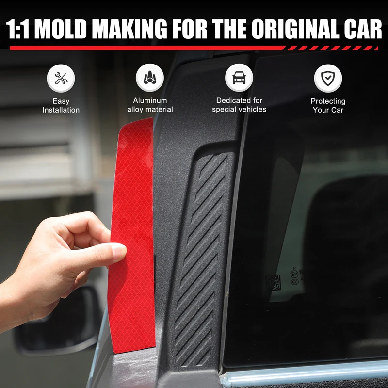 

For Ford Maverick 2022-2025 Aluminum Alloy Red Car Tailgate Window Both Sides Panel Trim Cover Car Accessories