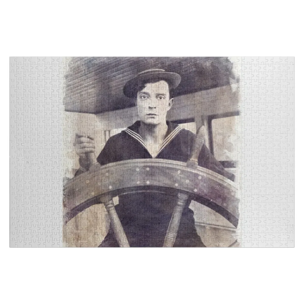 Buster Keaton - The Navigator - Watercolor Vintage - D22 Jigsaw Puzzle Adult Wooden Jigsaw Pieces Adults Puzzle