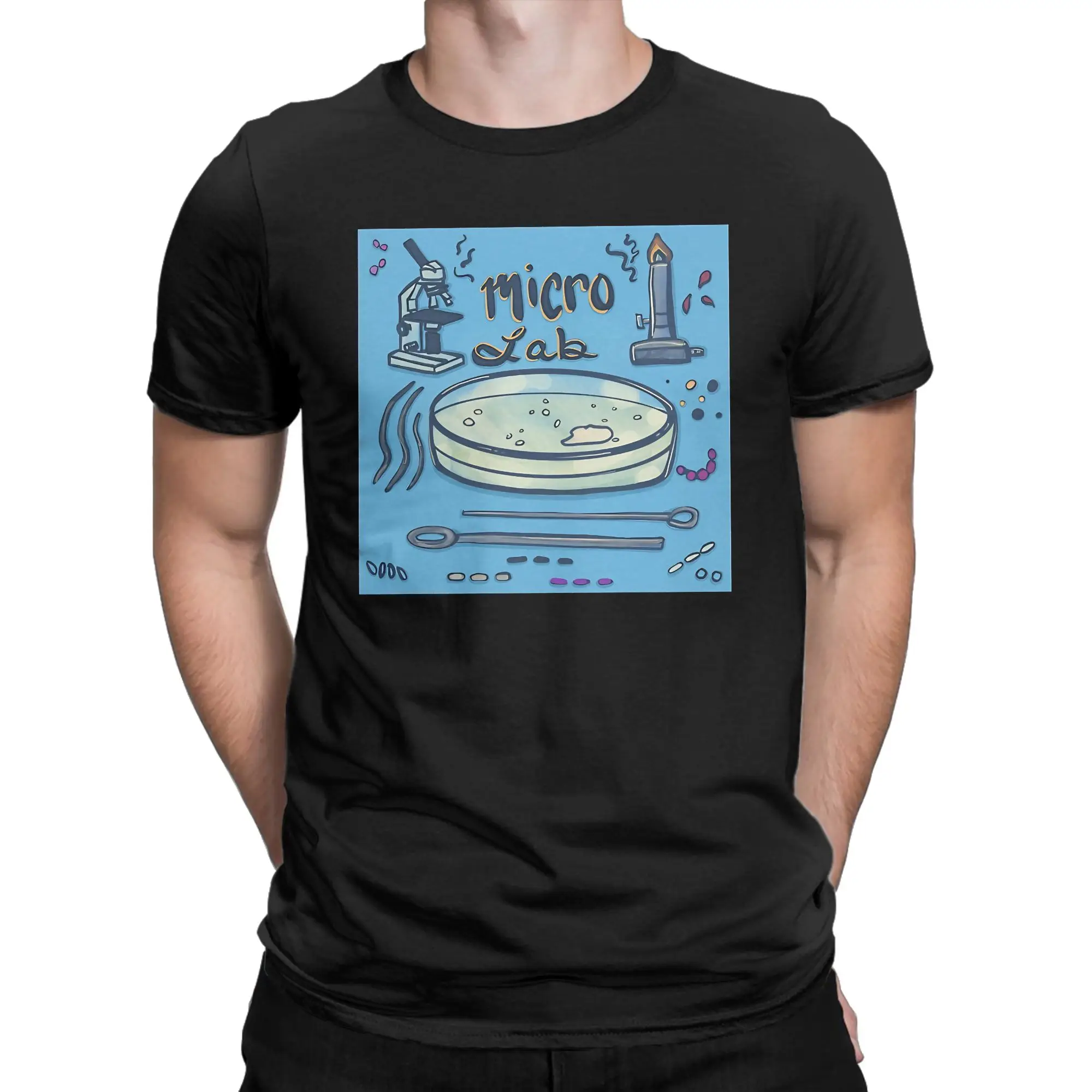 In The Micro Science, Microbiology  Funny 100% Cotton T-Shirt Lab Week  Tees Tops For Men