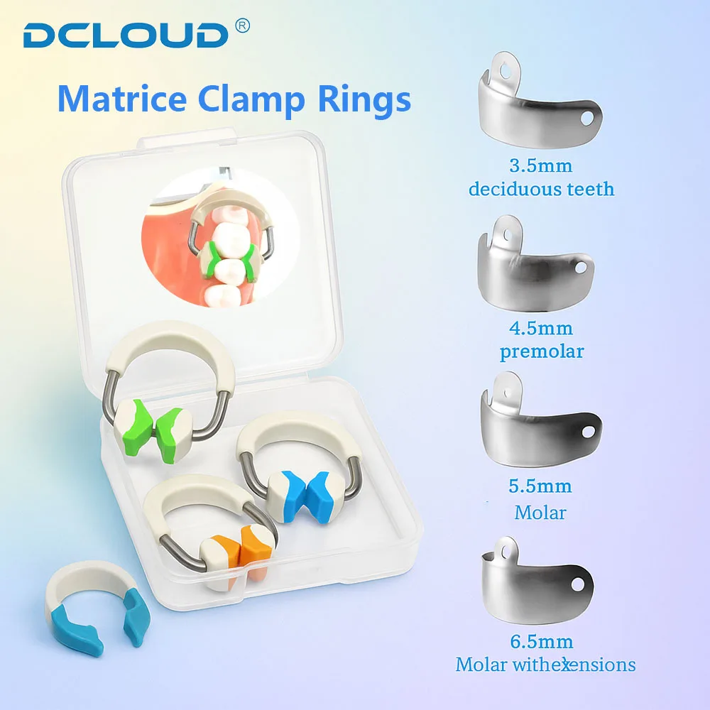 

Dental Sectional Matrix System NITI Metal Matrices Clip Rings Nickel Titanium Matrix Bands with Holes alodent Dentistry Lab Tool